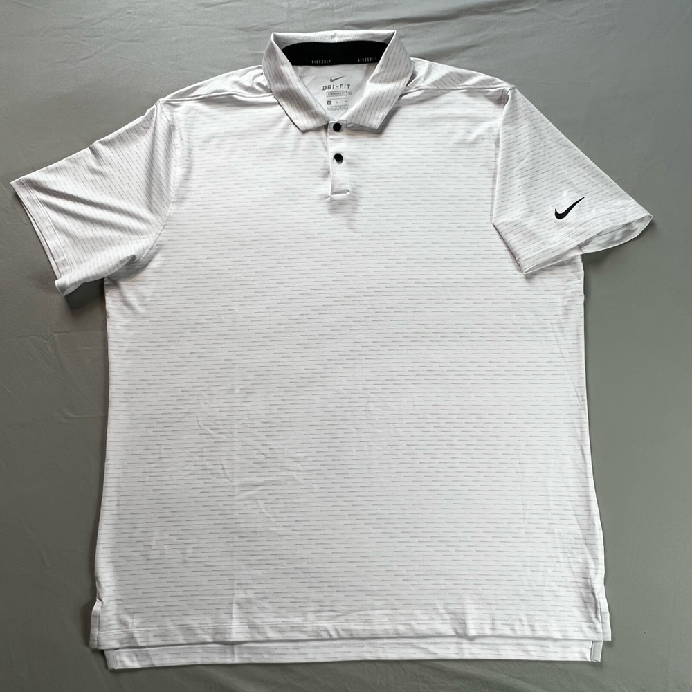 Nike Dri-Fit Standard Fit White Golf Shirt Polo Sz. XL